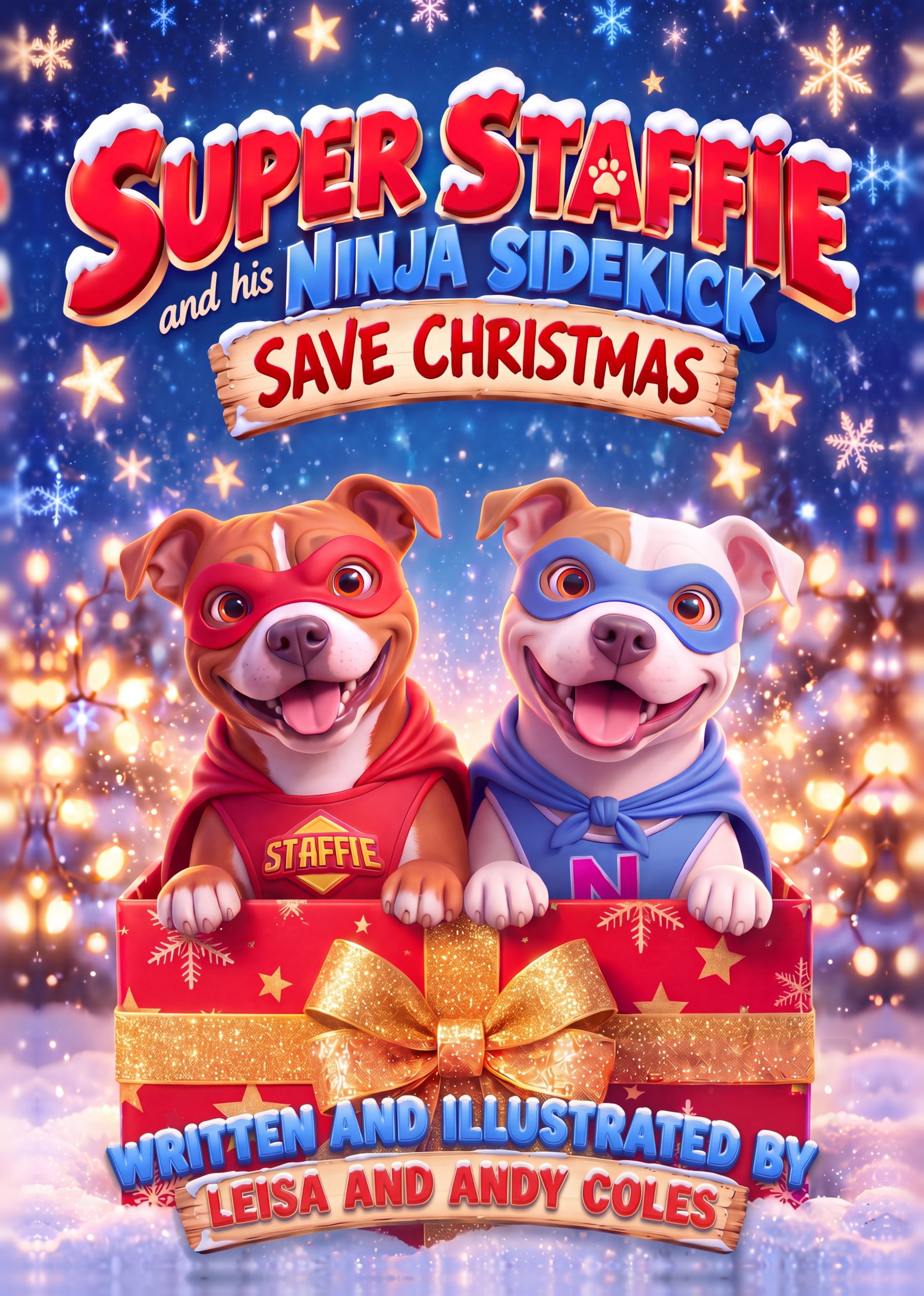 Super Staffie and his Ninja Sidekick Save Christmas book cover